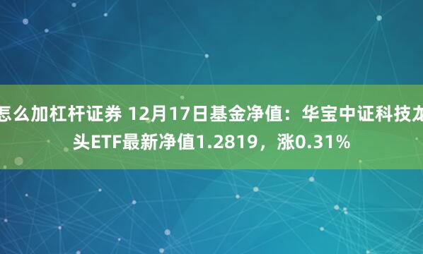 怎么加杠杆证券 12月17日基金净值：华宝中证科技龙头ETF最新净值1.2819，涨0.31%